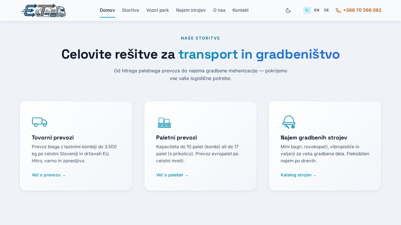 Celovite rešitve za transport in gradbeništvo