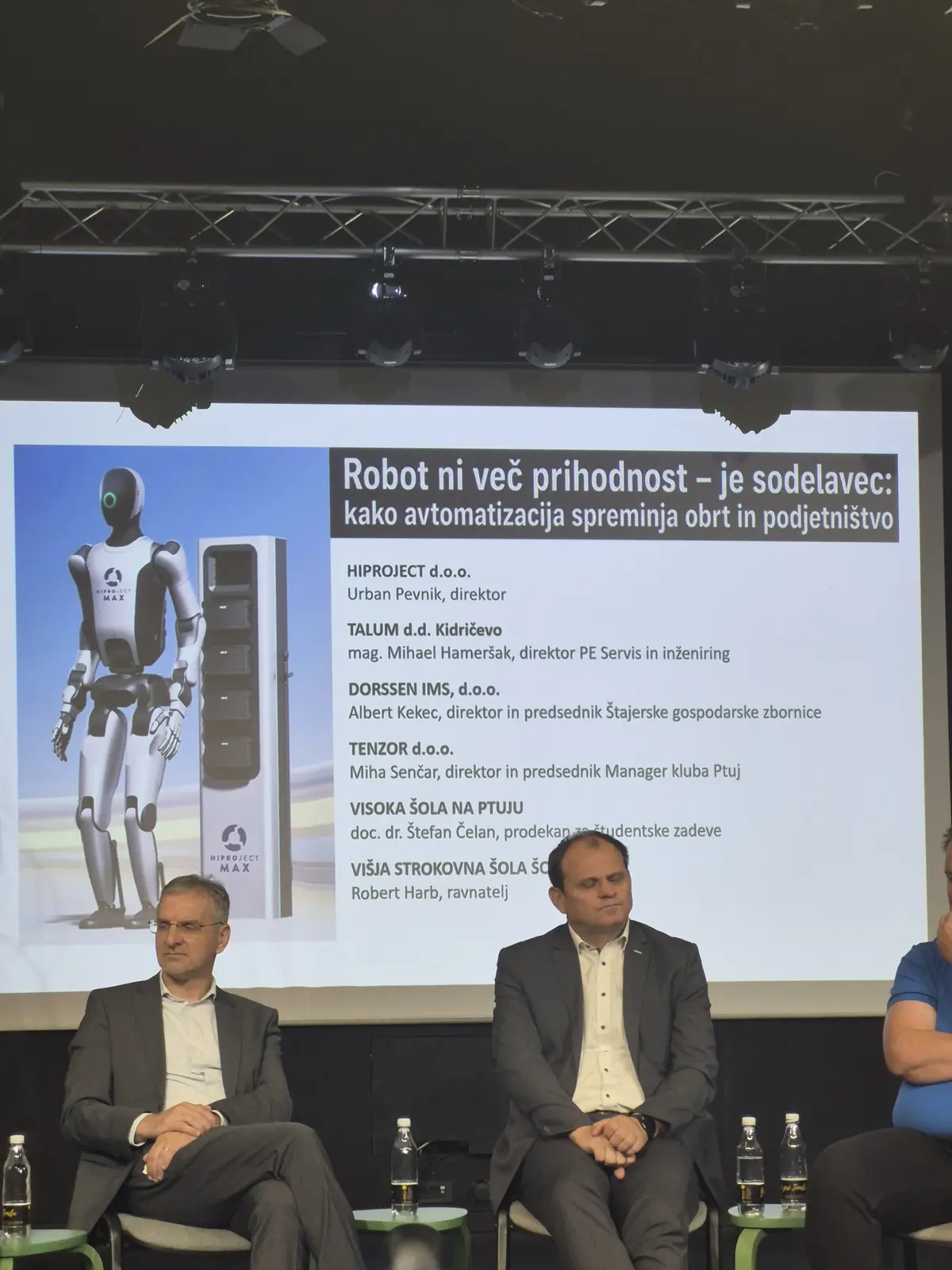 Close-up of the robot demonstration.
